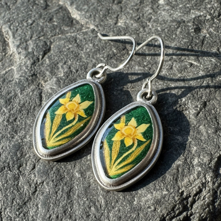 Daffodil Art Earrings - Handmade in the U.S.A.