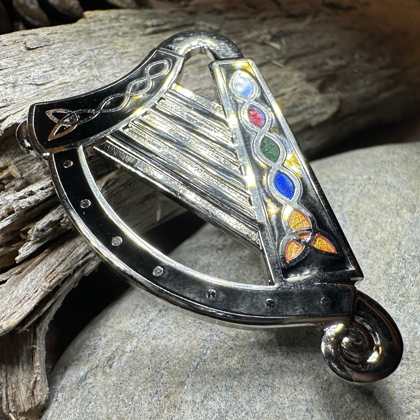 Celtic Harp Brooch - Irish Jewelry