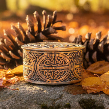 Small Oval Celtic Trinket Box - Handmade in Pewter