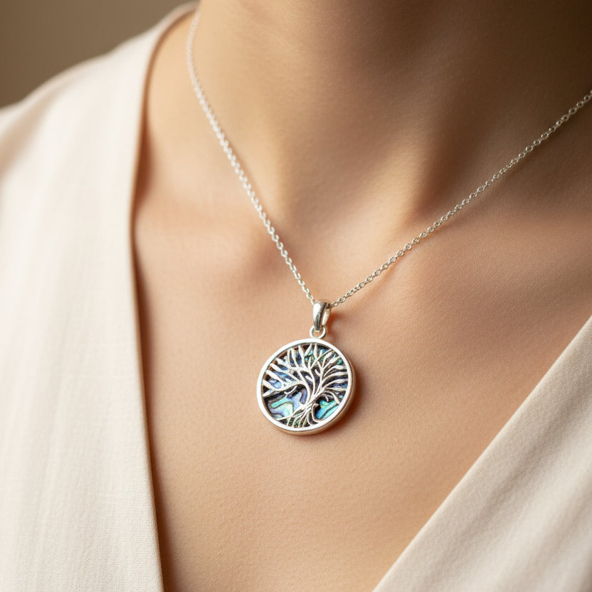 Aila Tree of Life Necklace in Sterling Silver — view 2