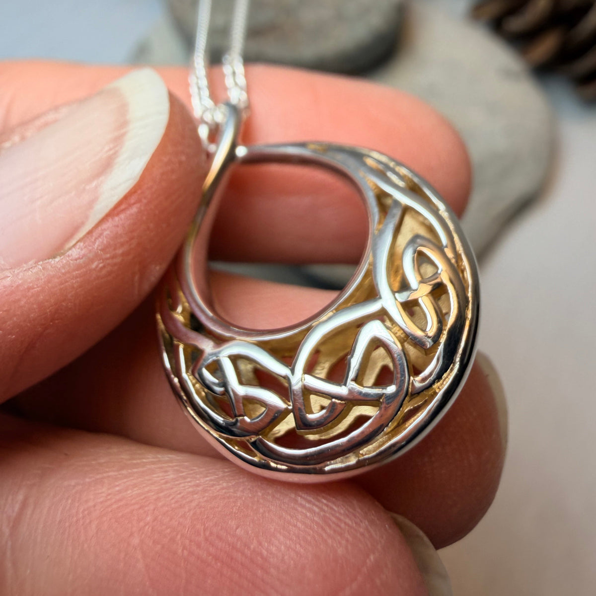 Fior Celtic Love Knot Necklace in Sterling Silver