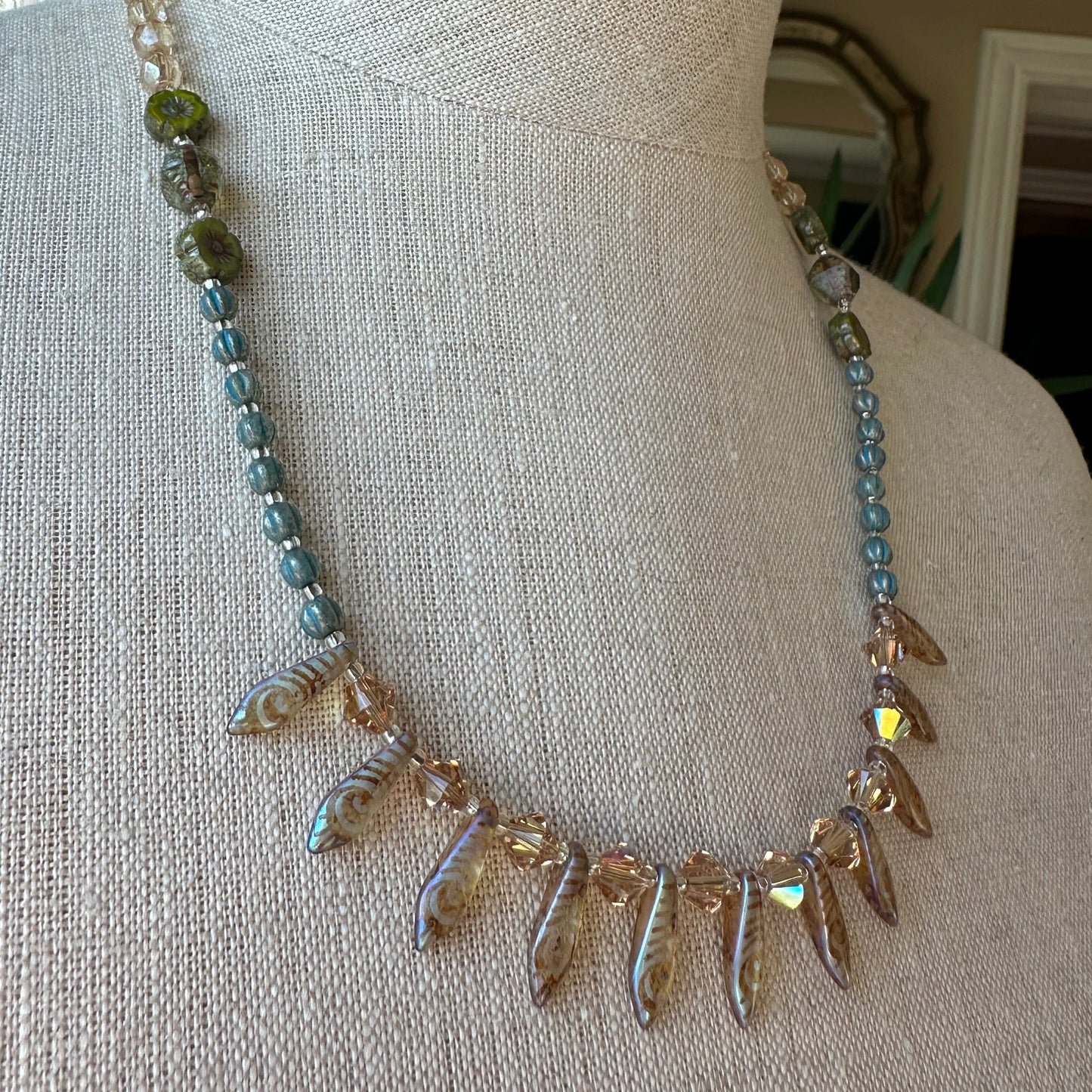 Peacock Crystal Necklace — view 2
