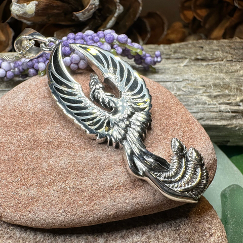Load image into Gallery viewer, Uprising Phoenix Necklace in Sterling Silver
