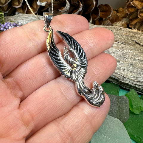 Load image into Gallery viewer, Uprising Phoenix Necklace in Sterling Silver
