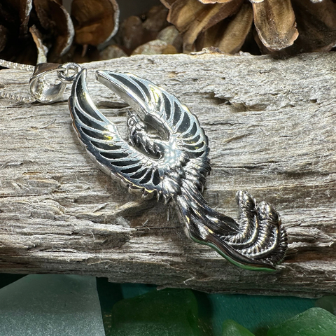 Load image into Gallery viewer, Uprising Phoenix Necklace in Sterling Silver
