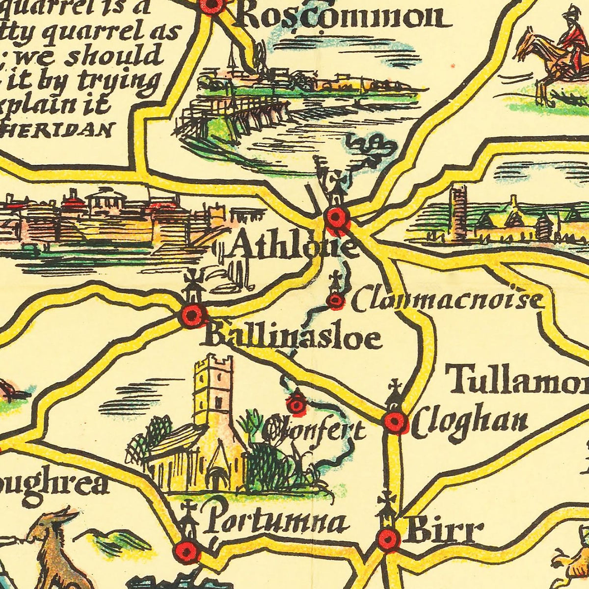 Vintage Map of Ireland 1933 Wall Art