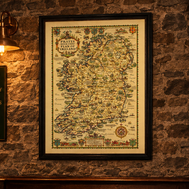 Vintage Map of Ireland 1933 Wall Art