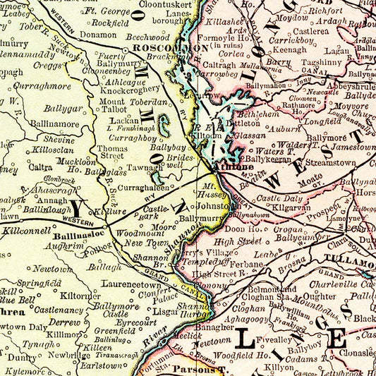 Vintage Map of Ireland 1897 Wall Art