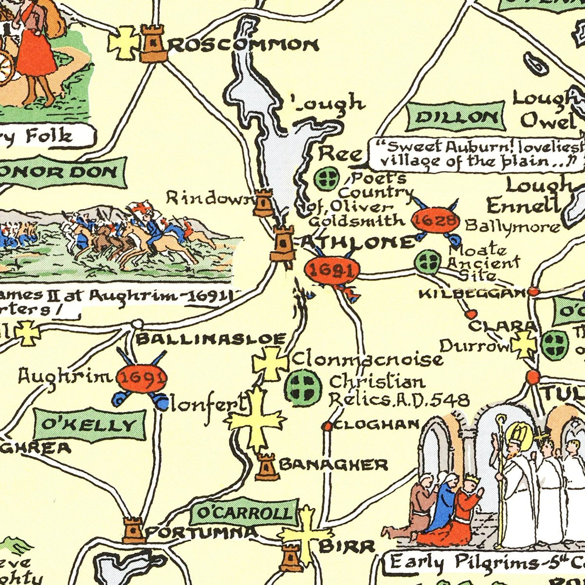 Historical Map of Ireland 1955 Wall Art