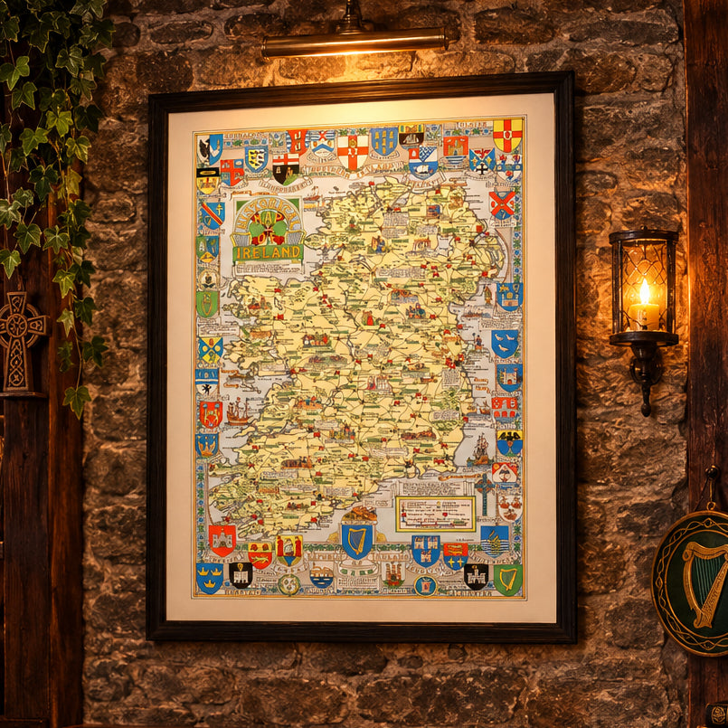 Historical Map of Ireland 1955 Wall Art