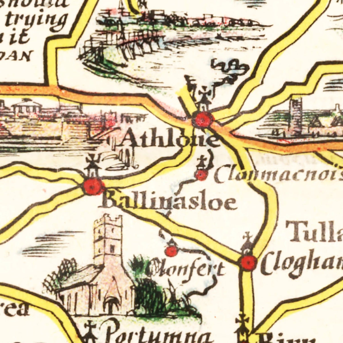 Vintage Pictorial Plan of Ireland 1933 Wall Art