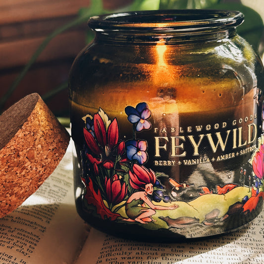Feywild 8oz Apothecary Soy Candle with Wood Wick