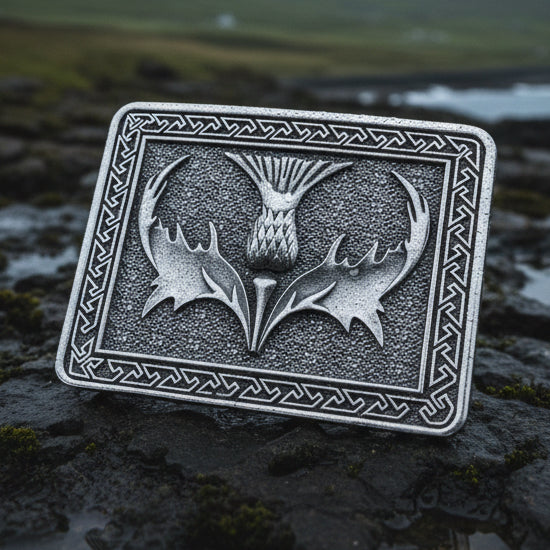 Bold Scottish Thistle Kilt Belt Buckle - Handmade in Scotland