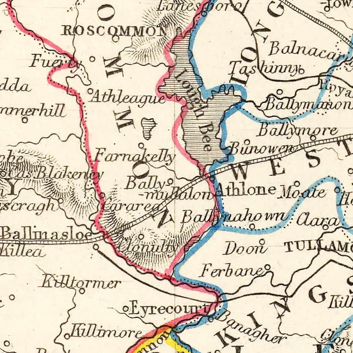 Vintage Map of Ireland 1851 Wall Art