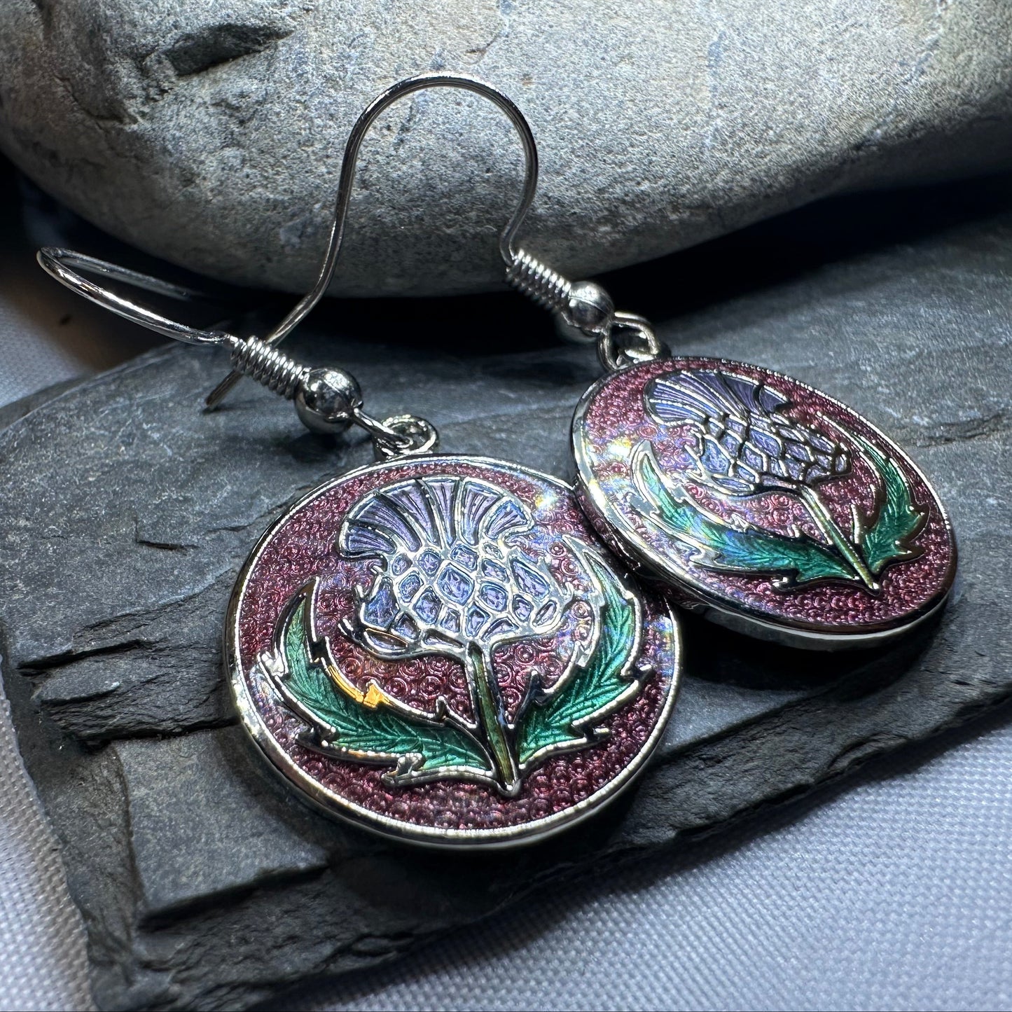Highland Glen Scottish Thistle Earrings - Scotland Jewelry