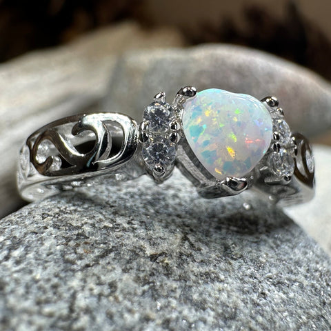 Load image into Gallery viewer, Sweetheart Opal Ring in Sterling Silver
