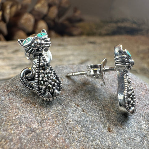 Load image into Gallery viewer, Curious Cat Stud Earrings
