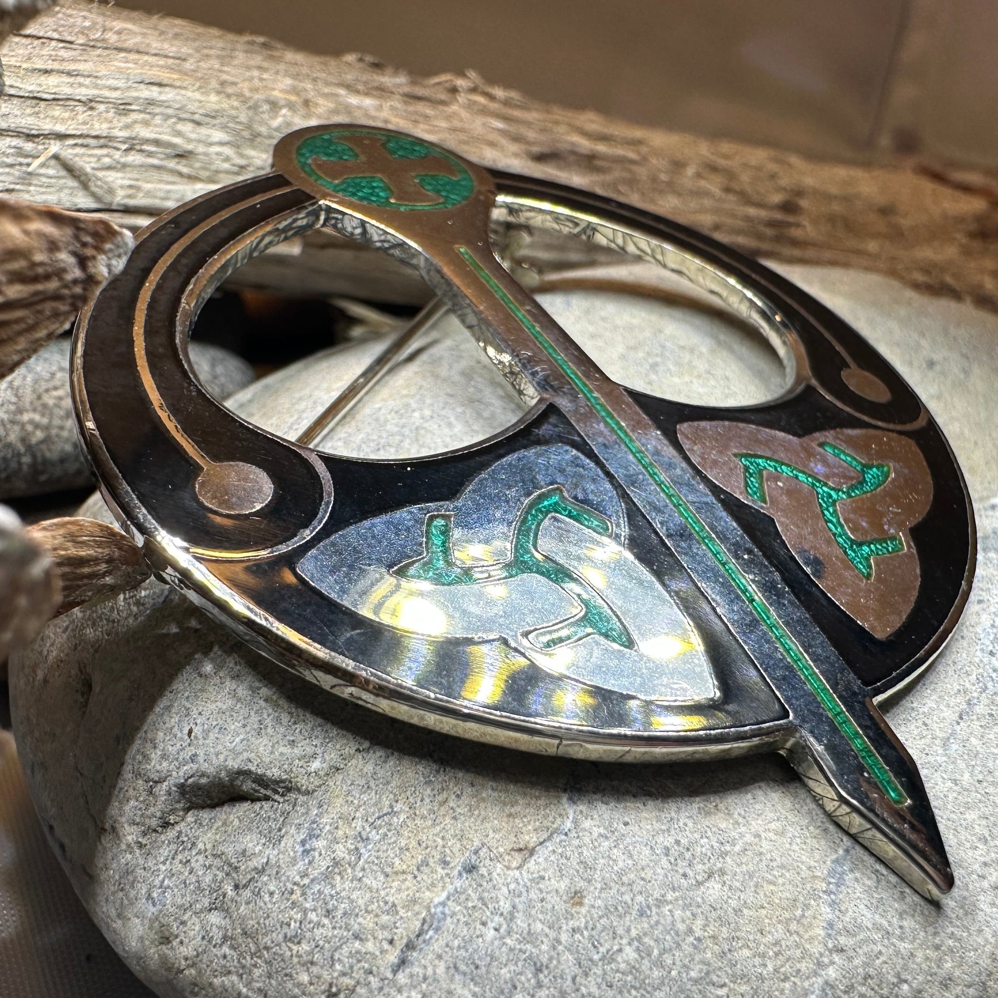 Enamel Celtic Trinity Knot Tara Brooch — view 5