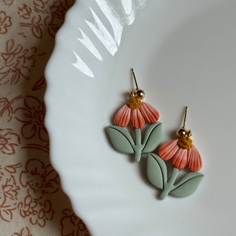 Load image into Gallery viewer, Boho Pink Flowers Dangle Earrings for Women
