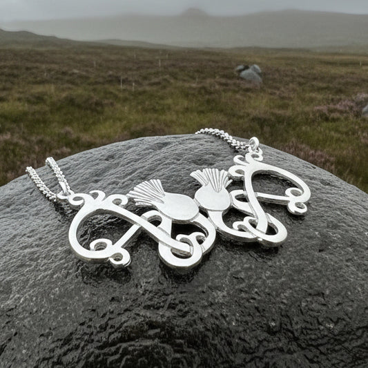 Scottish Meadow Thistle Necklace - Handmade in Scotland