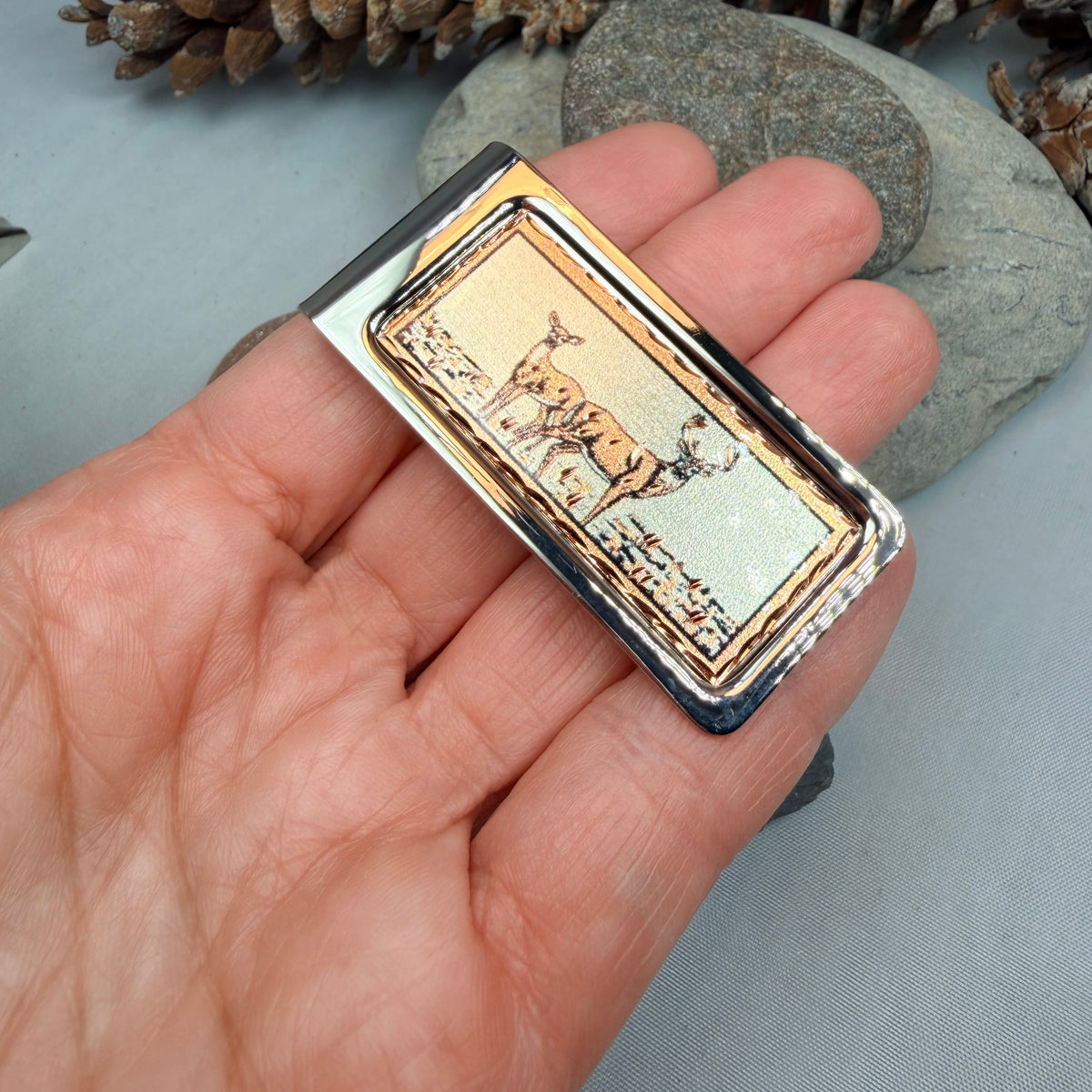 Woodland Stag Copper Money Clip - Handmade in the U.S.A.