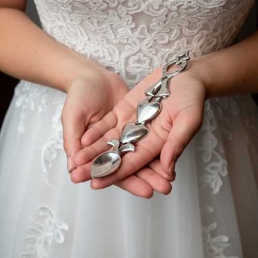 Traditional Welsh Love Spoon in Pewter