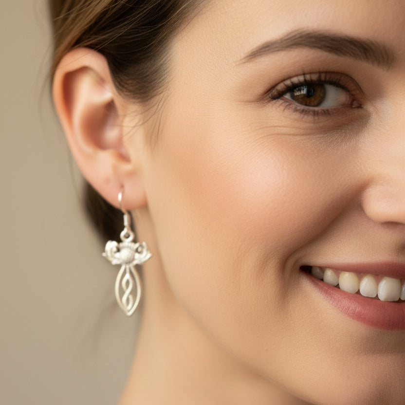 Branka Scottish Thistle Earrings in Sterling Silver — view 7