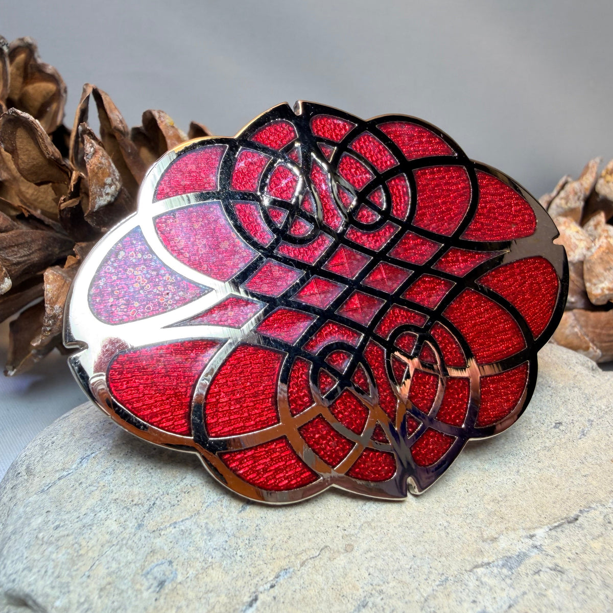 Enamel Endless Celtic Knot Scarf Ring