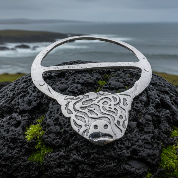 Scruffy Highland Cow Scarf Ring - Handmade in Scotland