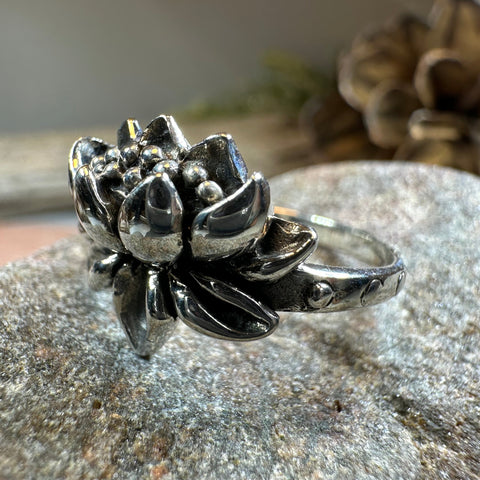 Load image into Gallery viewer, First Bloom Lotus Ring in Sterling Silver
