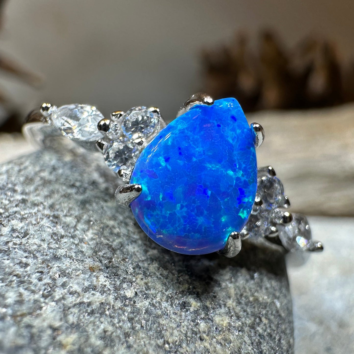 Allure Blue Fire Opal Ring