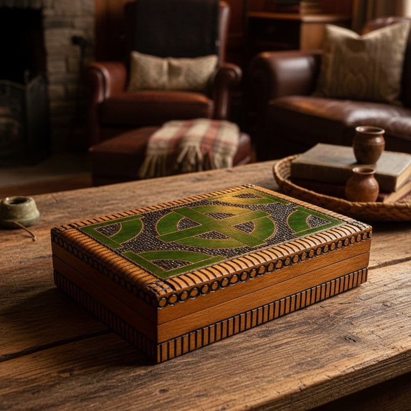 Celtic Cross Keepsake Box - Handmade Wooden Box
