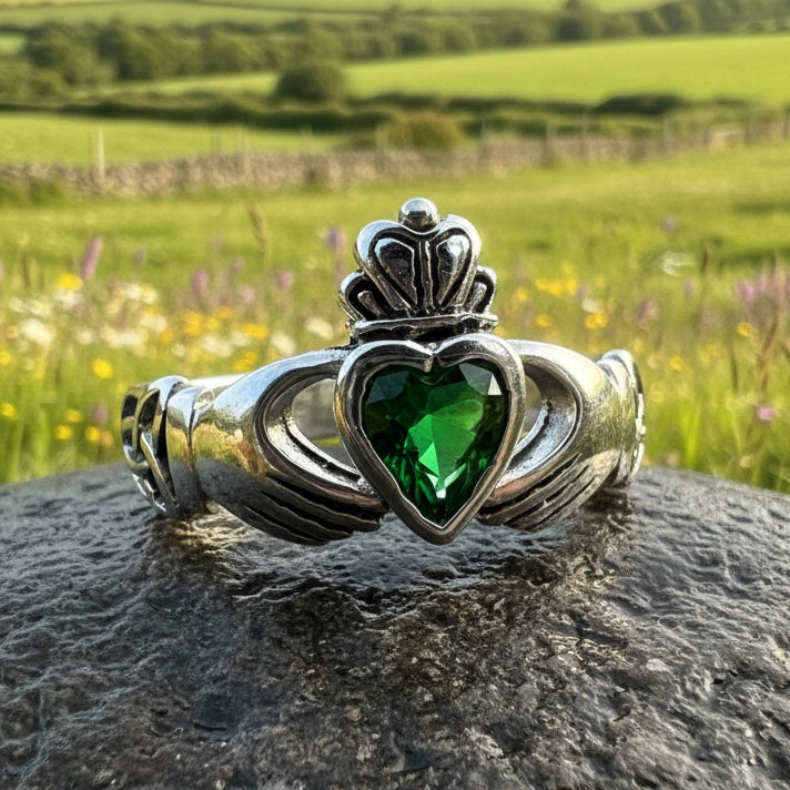 Irish Claddagh Trinity Knot Ring in Sterling Silver