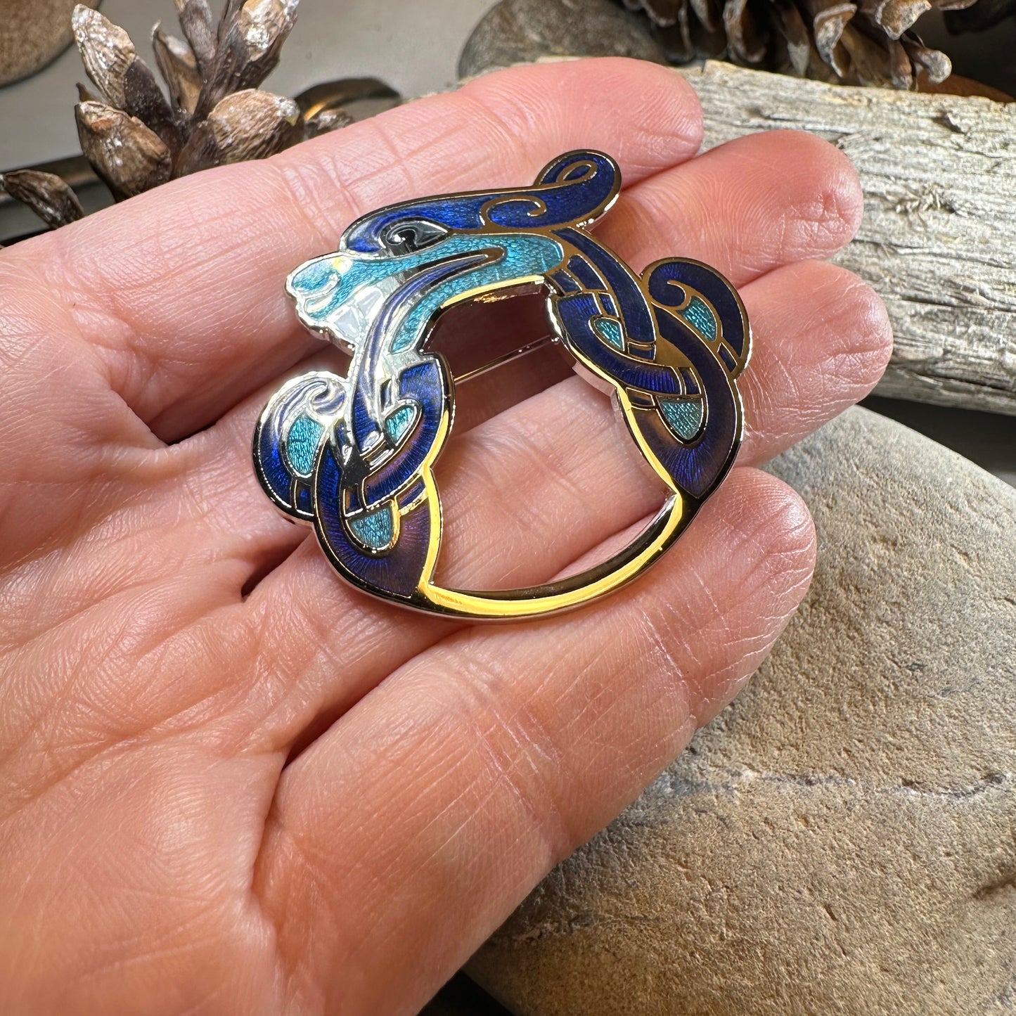 Celtic Dragon Brooch for Men & Women — view 4