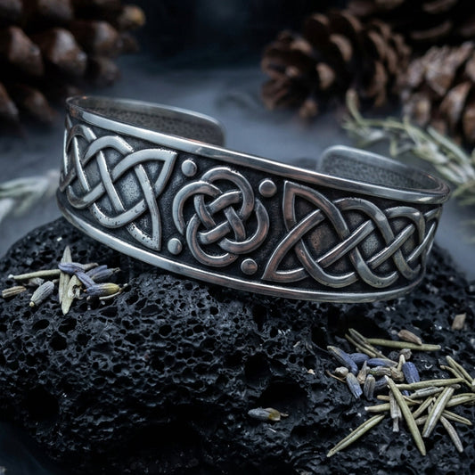 Celtic Dara Knot Pewter Bracelet - Handmade in England