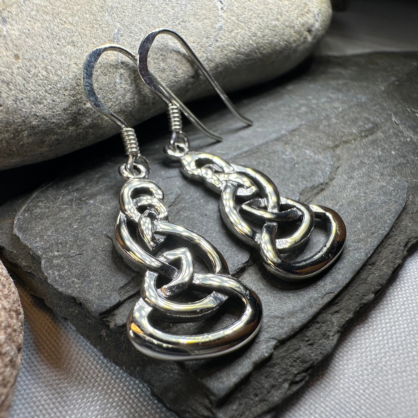 Fey Celtic Knot Earrings in Sterling Silver