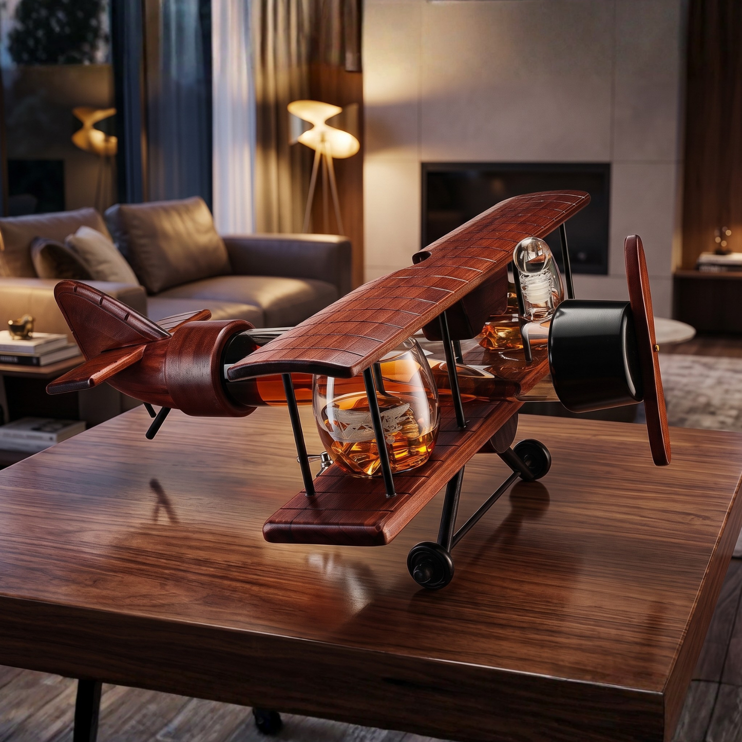 Whiskey Decanter Airplane Set Premium Barware