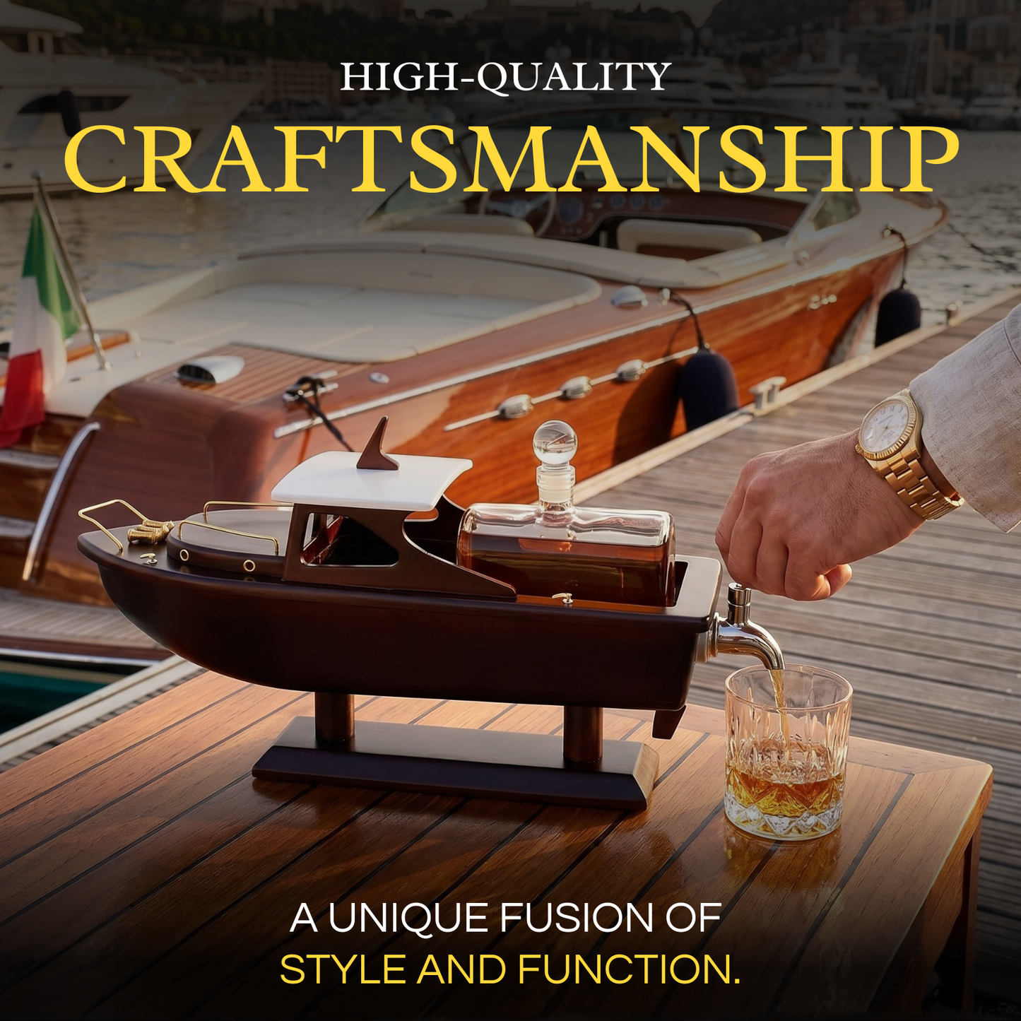 Luxury Speedboat Ship Whiskey Wine Decanter