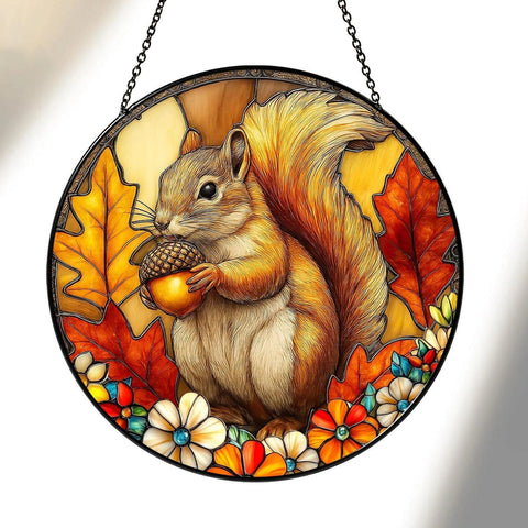Load image into Gallery viewer, Autumn Squirrel Suncatcher
