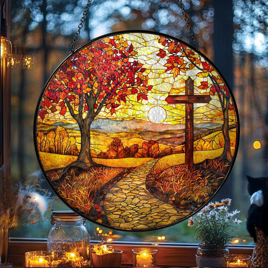 Autumn Cross Suncatcher