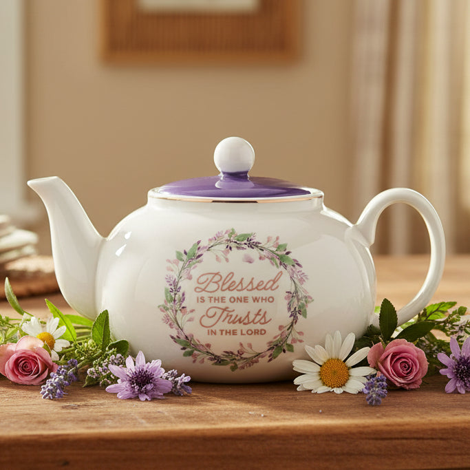 Purple Blessed Ceramic Teapot