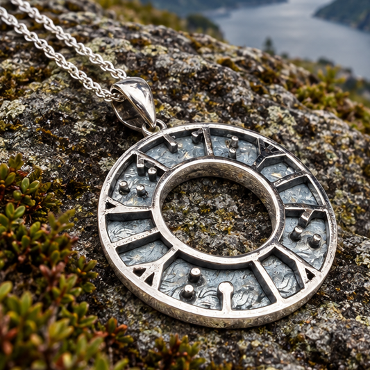"My Love, Kiss Me" Norse Runes Necklace in Sterling Silver