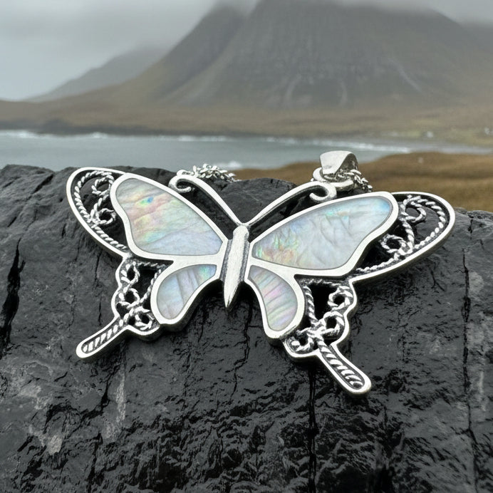 Adeliza Butterfly Necklace in Sterling Silver