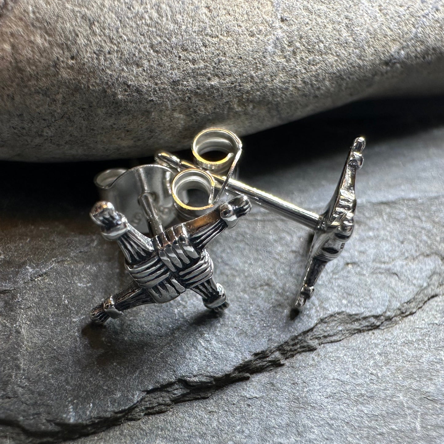 Saint Brigid's Cross Post Earrings in Sterling Silver — view 3