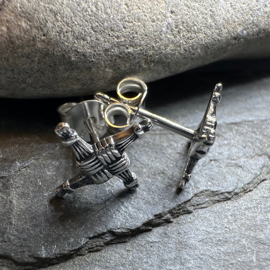 Saint Brigid's Cross Post Earrings in Sterling Silver