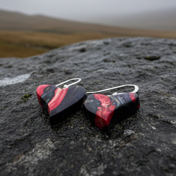 Heathergems Whimsical Hearts Earrings - Handmade in Scotland