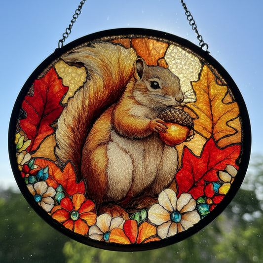 Autumn Squirrel Suncatcher