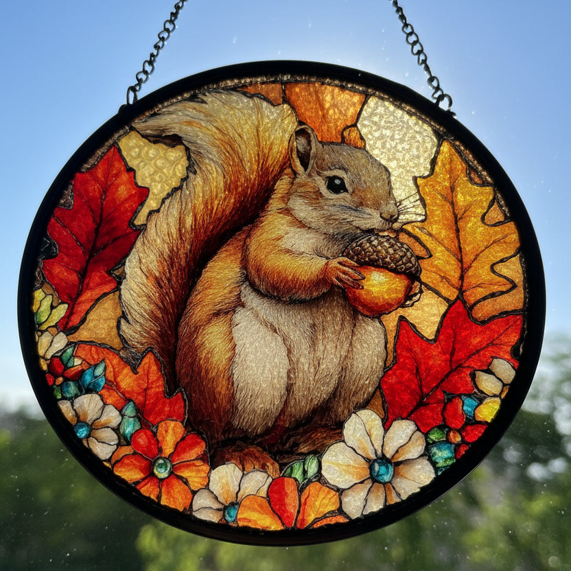 Autumn Squirrel Suncatcher