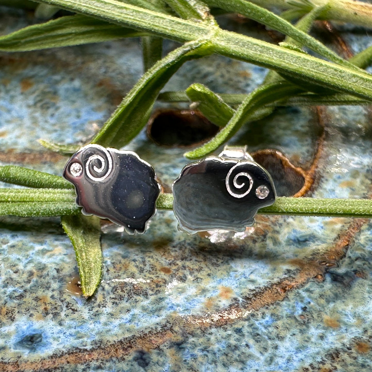 Dorset Sheep Post Earrings in Sterling Silver