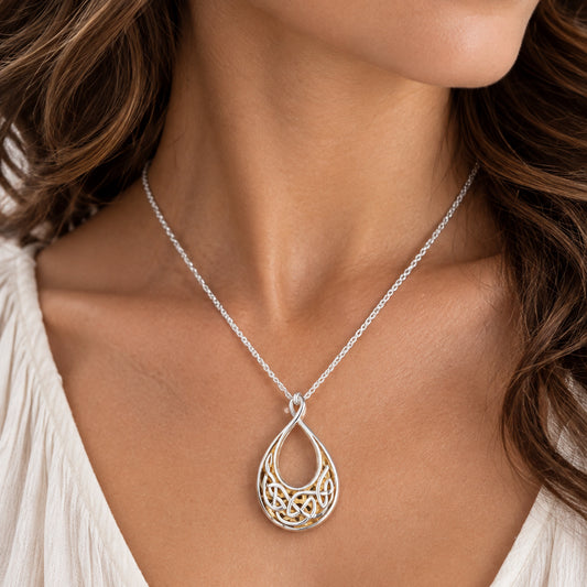 Fior Celtic Love Knot Necklace in Sterling Silver